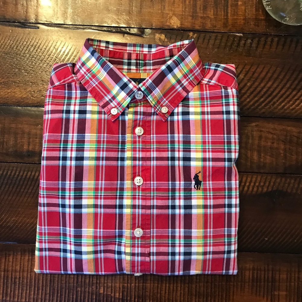 Ralph Lauren plaid long sleeve kids